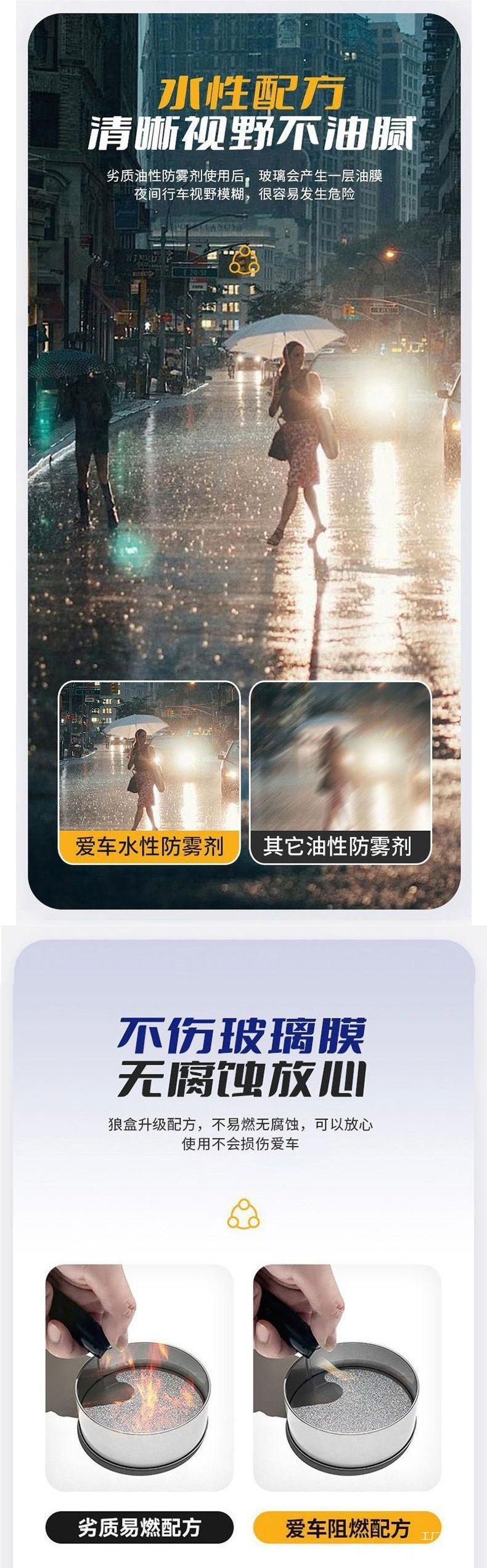 Anti-Fog Agent Car Windshield Long-Lasting Rainproof Spray Car Window Rearview Mirror Defogger Reflector Peihui