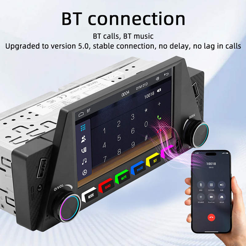 4.7 inch wireless carplay single spindle car mp5 player multimedia bluetooth card central control navigation 12V