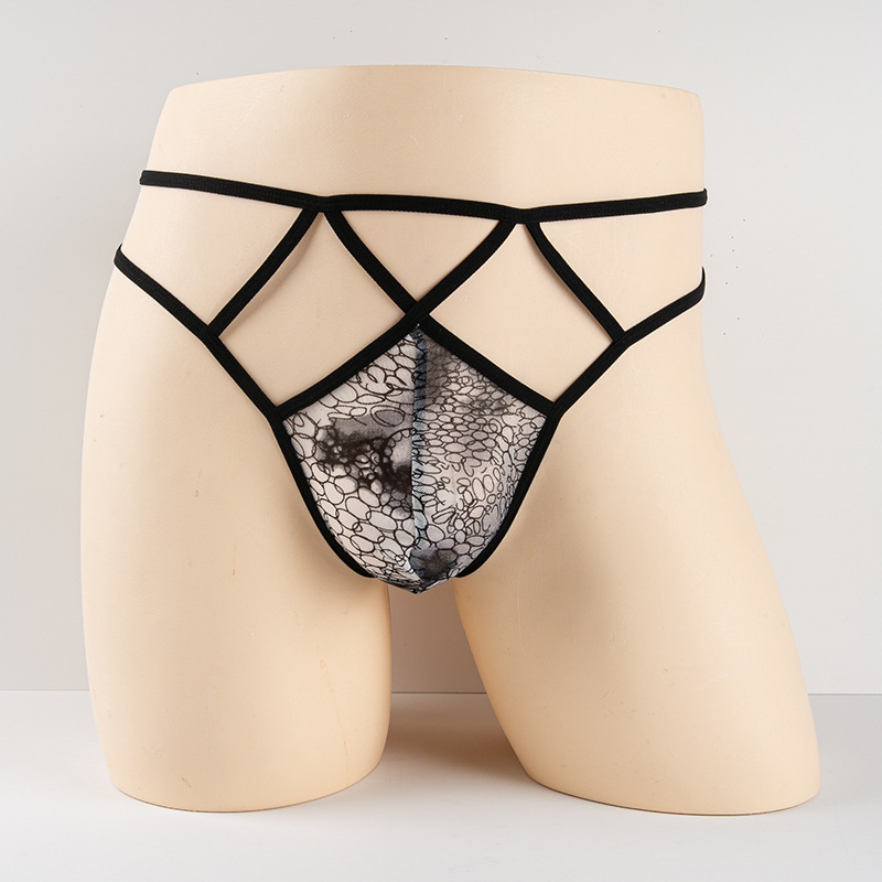 Men's thong rear-entry strap sexy female underpants seamless cross-border flirting sm men's halter thong
