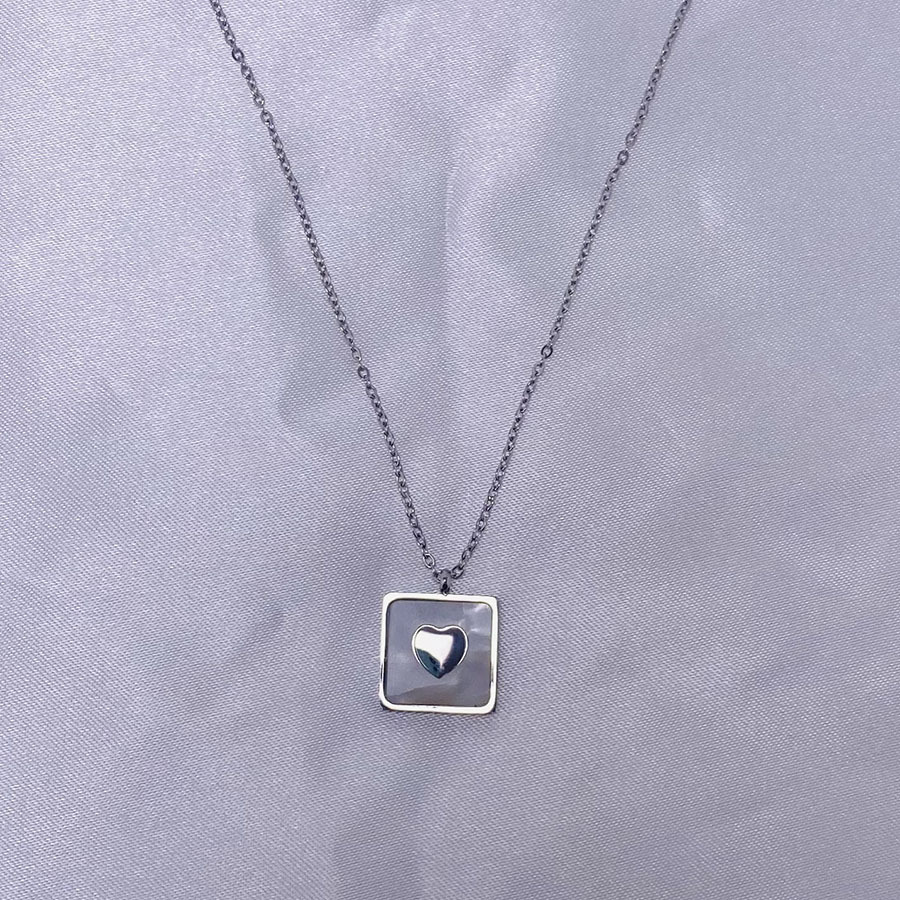 1 Piece Retro Heart Shape Titanium Steel Plating Pendant Necklace_colorza_8