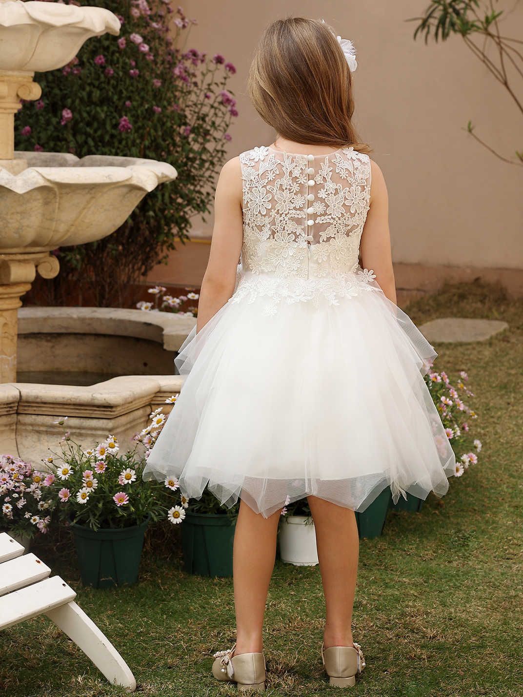 Vestido de noche infantil princesa princesa de flores de alto nivel vestido de boda chica anfitriona vestido de piano