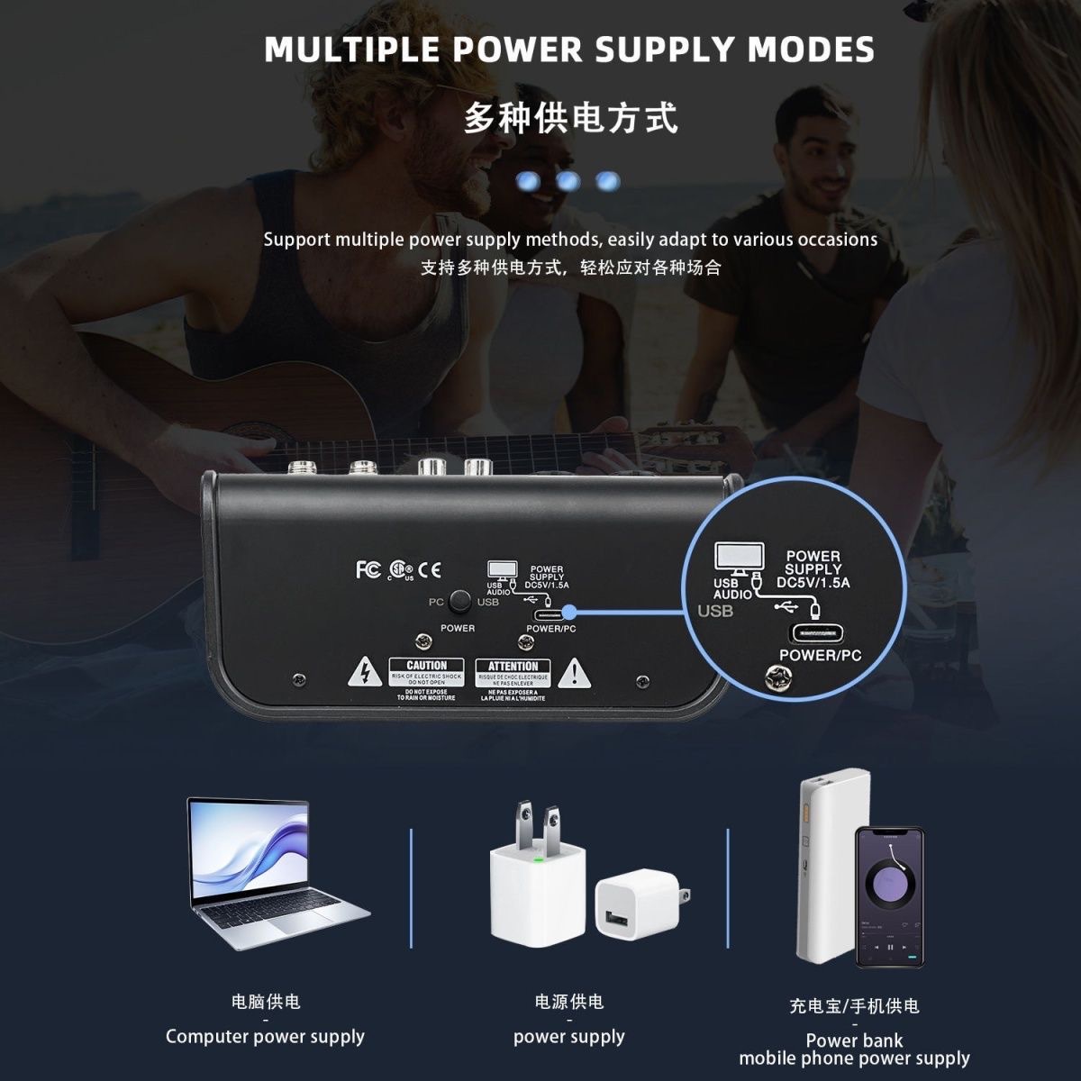 Fabricante transfronterizo de 4 vías mezclador Bluetooth pequeño profesional con efecto de reverberación micrófono K canción reunión de rendimiento de escenario