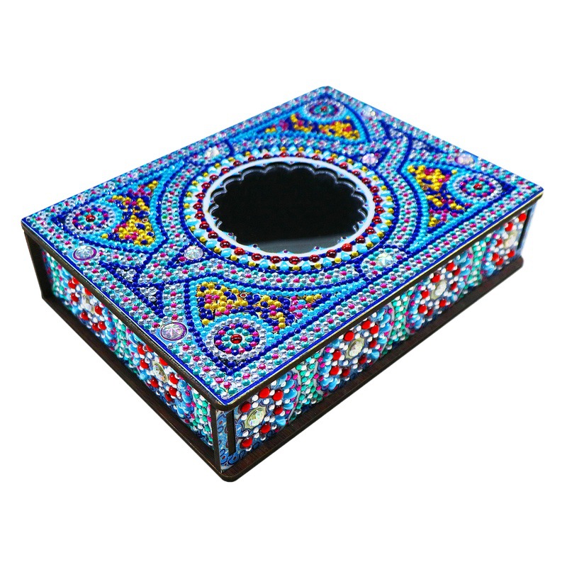 Accesorios para pintura de diamantes, caja de almacenamiento de cosméticos creativa con espejo para pintura de puntos, joyero, disponible para venta al por mayor