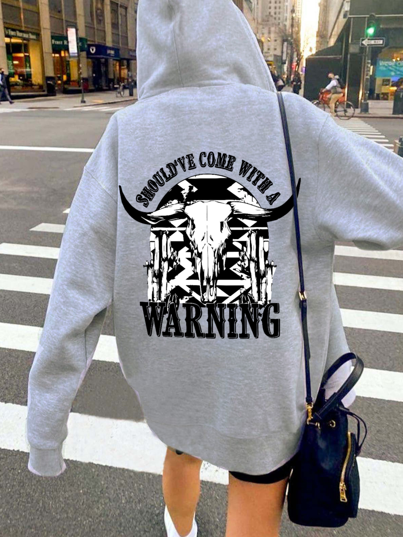 Felpa con cappuccio da donna con lettere semplici, moda casual, a maniche lunghe_voghion.com