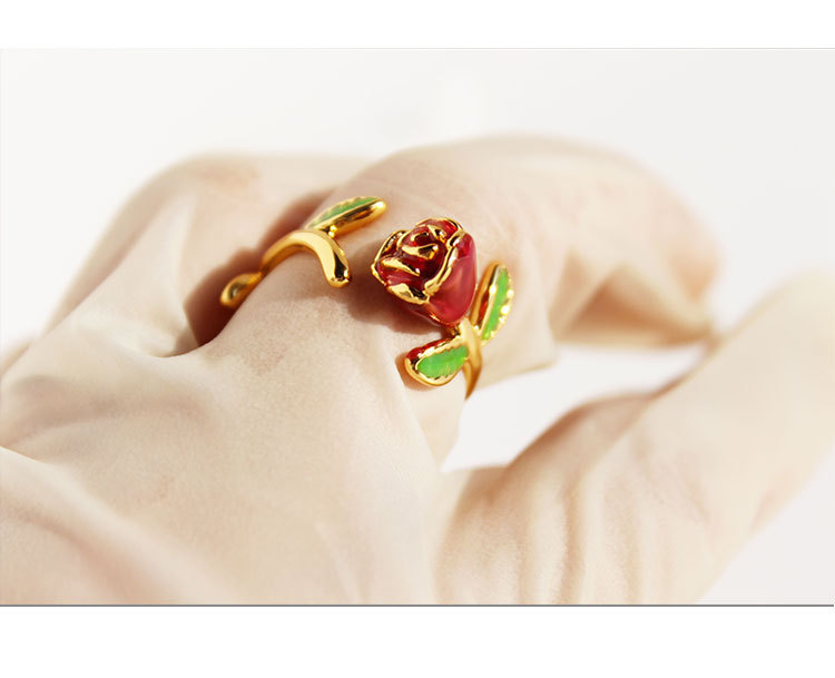 Retro Flower Brass Plating Open Ring 1 Piece