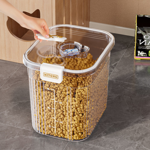 Cat food storage bucket dog food buckle sealed bucket insect-proof and moisture-proof household pet food storage box large capacity