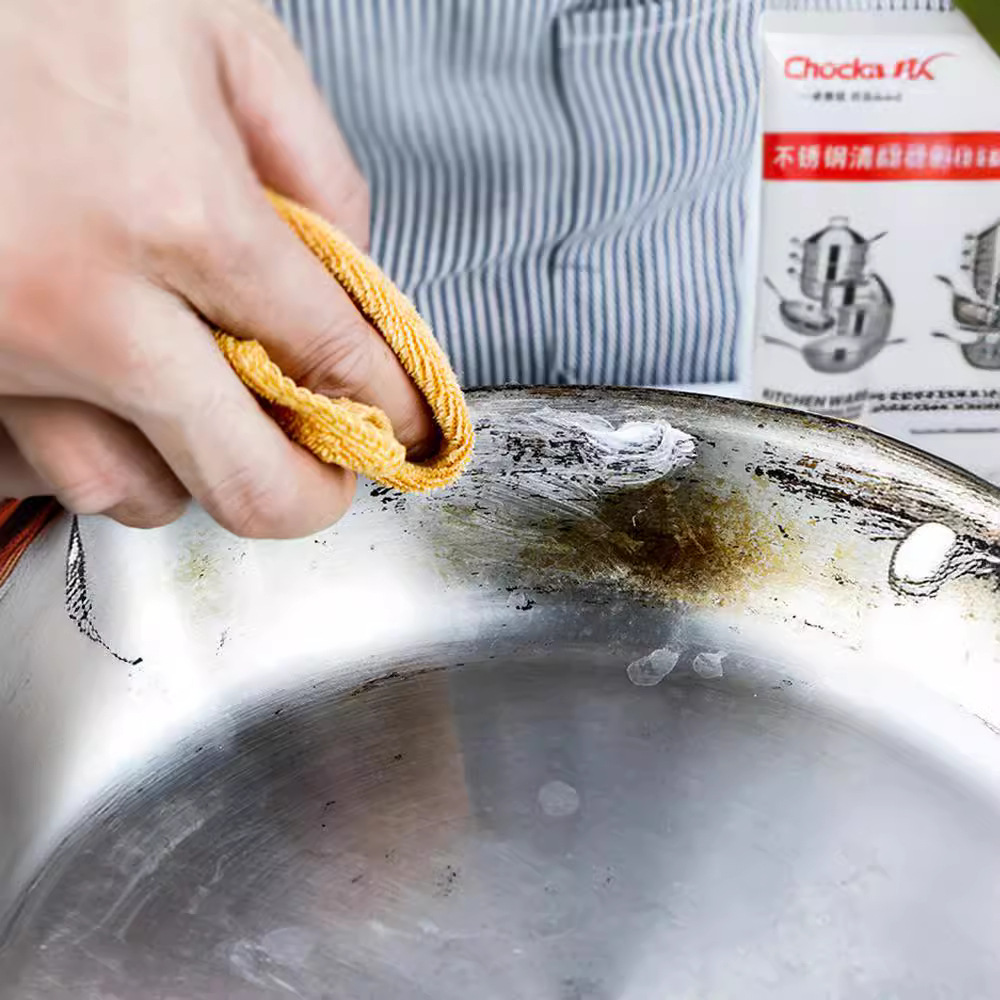 Crema de limpieza de acero inoxidable multiusos hogar fuerte descontaminación crema olla especial limpiador escala eliminación de óxido polvo artefacto
