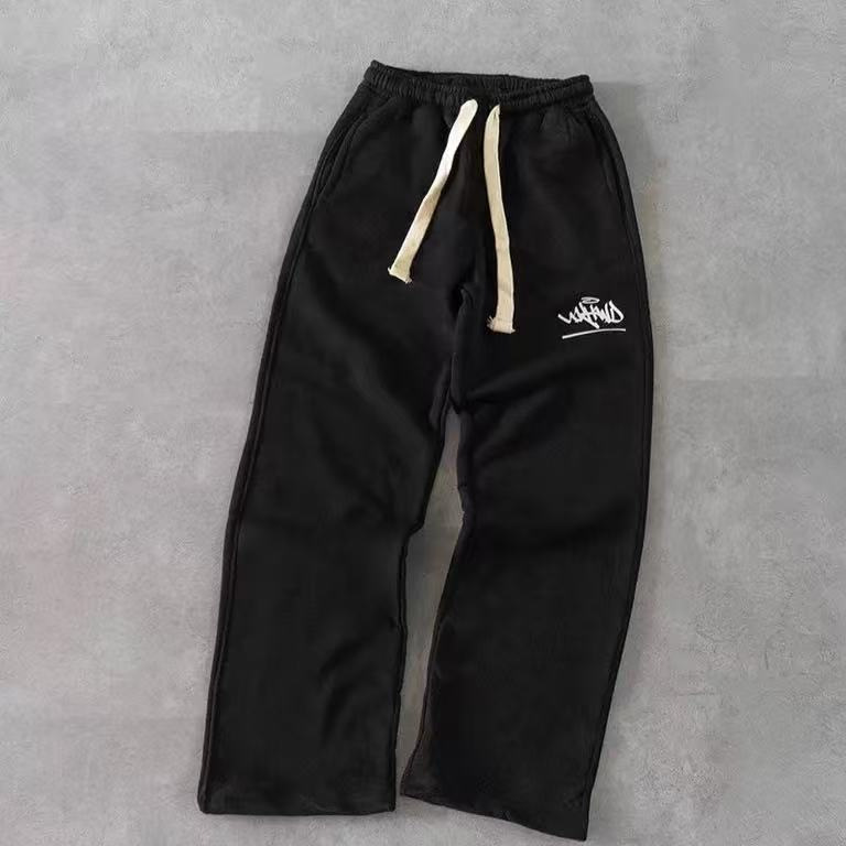 Trendy White Drawstring Wide-Leg Pants For Teens – Stylish & Comfortable Casual Wear, Black & Grey Options, S-4XL_voghion.com