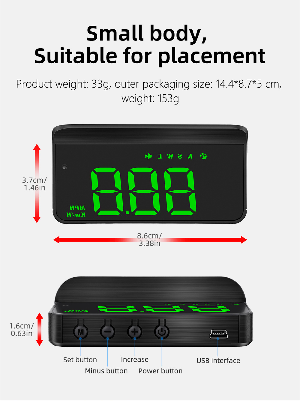 Cross-Border Hud Head-Up Display M1 Car Gps Speed Multi-Function Instrument Projector High-Definition Universal for Cars