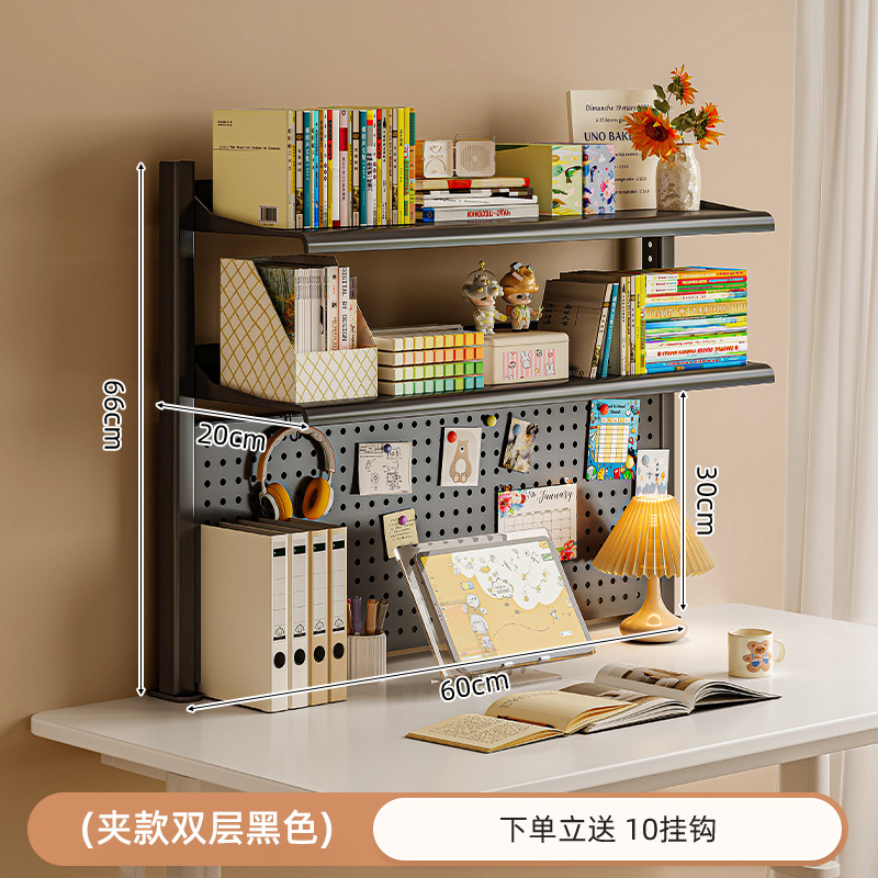 Estante de escritorio estante de escritorio estante de hierro forjado multicapa estante de exhibición para estudiantes