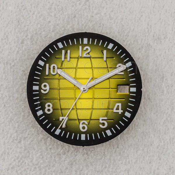 Yellow gradient surface + silver needle + luminous