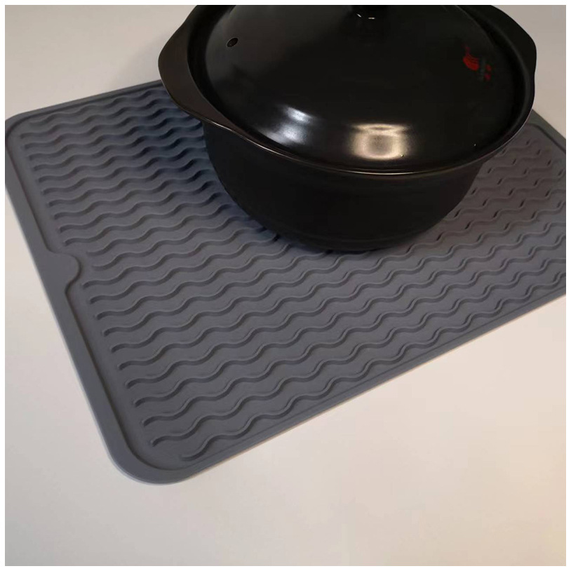 厂家直销硅胶隔热垫厨房餐具沥水垫加厚台面防滑保护垫菜板固定垫|ru