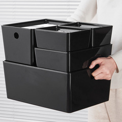 Storage Box Desk Home Kitchen Cabinet Miscellaneous Storage Basket Cosmetic Snack Box Plastic Organizing Box with Lid