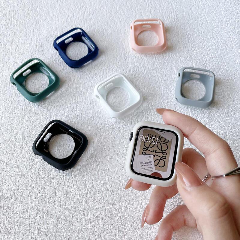 Suitable for Apple Watch 7Th Generation Protective Cover Simple Iwatch7/8/9Th Generation S10 Case Half-Pack Soft Shell Pure Color Suitable for Apple Watch 7Th Generation Protective Cover Simple Iwatch7/8/9Th Generation S10 Case Half-Pack Soft Shell Pure Color
