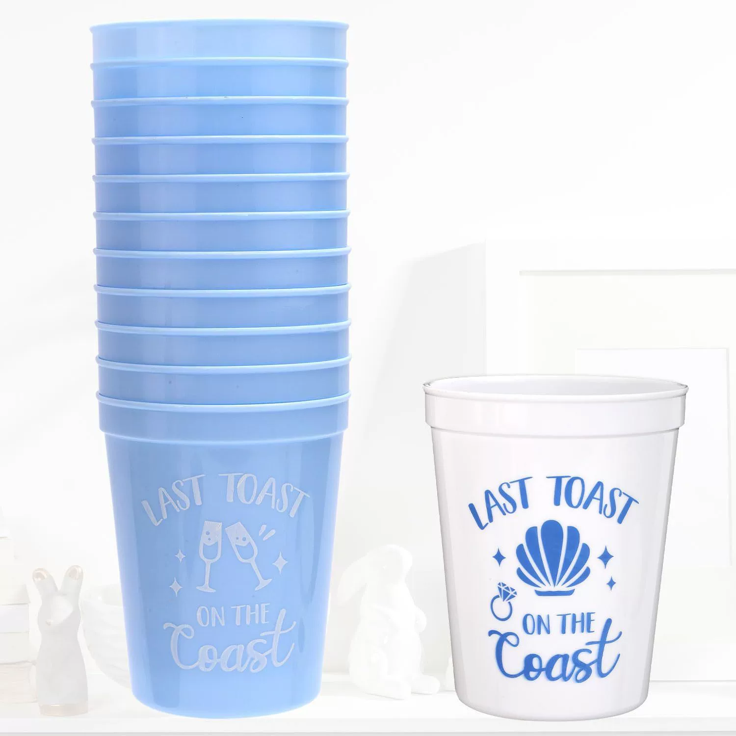12x пластиковые стаканчики для вечеринки в морском стиле, многоразовые квадратные стаканчики для девичника, свадебного душа