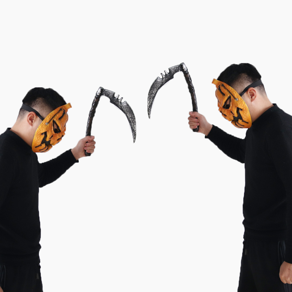 Halloween prop cuchillo correa de sangre motosierra hacha simulación plástico cuchillo cos armas fantasmas festival de hechicería juguetes para niños