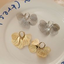 【浮光跃金】秋冬新款新中式镂空银杏叶流苏蚊香盘耳夹氛围感耳环