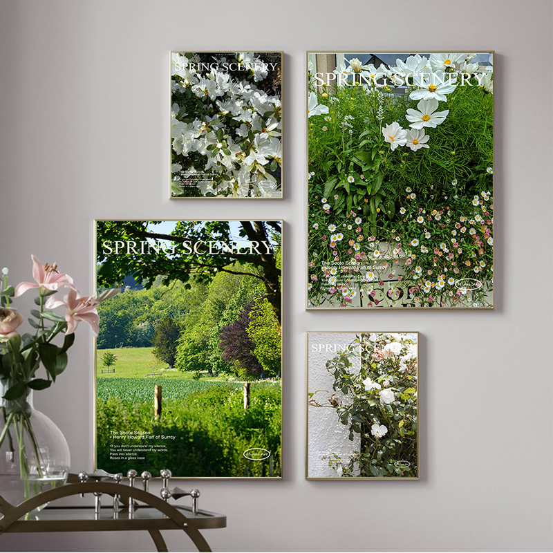 Forest Scenery Photography Poster Decorative Painting Ins Style Bedroom Bedside Hanging Painting Scandinavian Living Room Mural Niche Painting