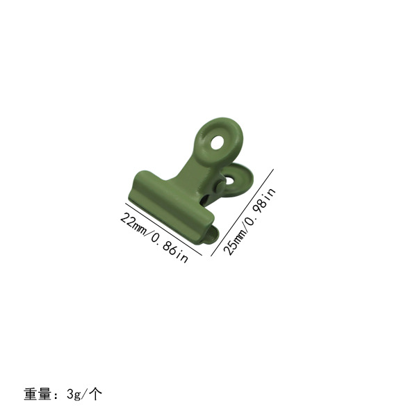 22mm 둥근 머리 클립 녹색