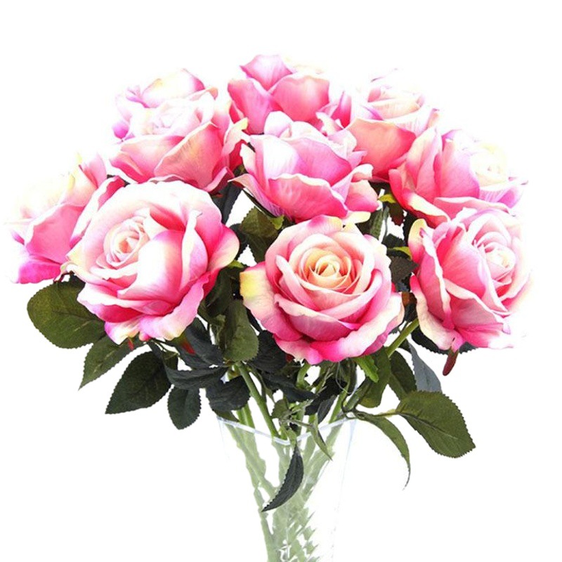 Simulación solo lovesickness Rosa alta simulación flor falsa Flor de seda flor artificial flocado flor simulación planta