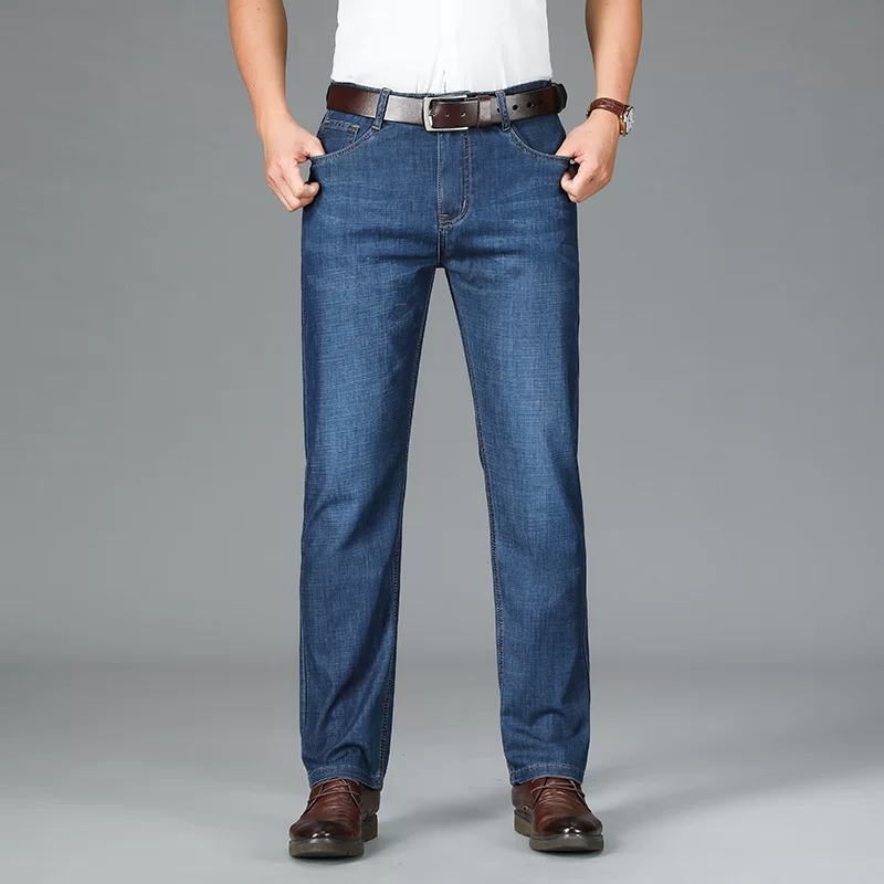 Thin jeans, elastic classic suit jacket, casual trousers, loose straight fit, high waist