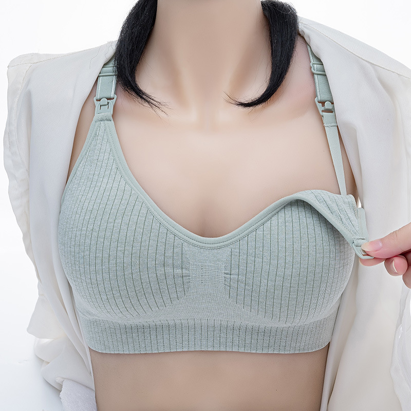 New style front-open button large size nursing bra without rims push-up adjustable anti-postpartum galactorrhea breastfeeding maternity bra