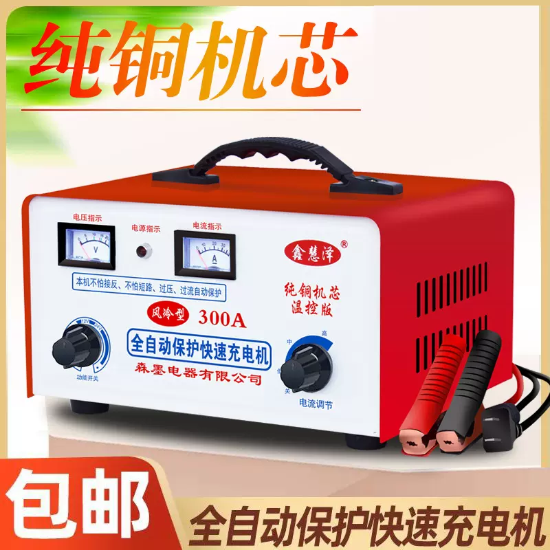 汽车电瓶充电器6v12v24V伏全智能通用大功率蓄电池充电机300A