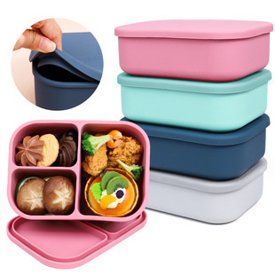 Custom Food Grade Silicone Lunch Box Microwave Heating Preservation Box Storage Box Crate Sealed Lunch Lunch Box