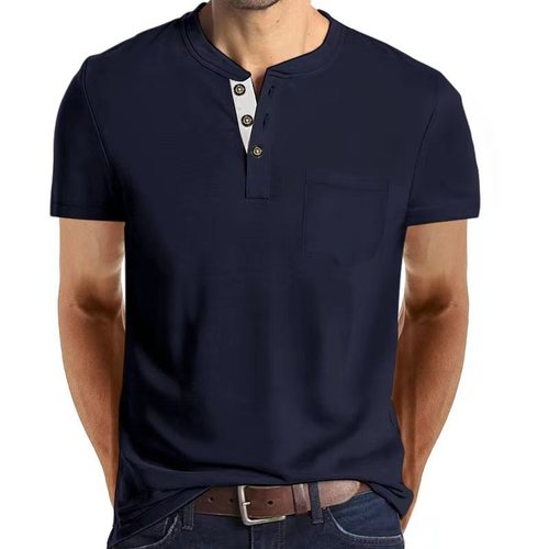 Bestselling Summer European and American 11 Colors Men's Short Sleeve Button Pocket Plus Size Polo Shirt