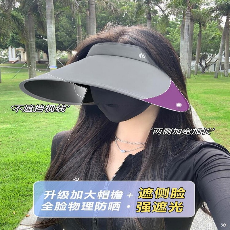 2025 新しい帽子女性の夏のベルベット黒接着剤抗 UV 日よけ帽子大きなつばフェイスカバーキャップサンハット|undefined