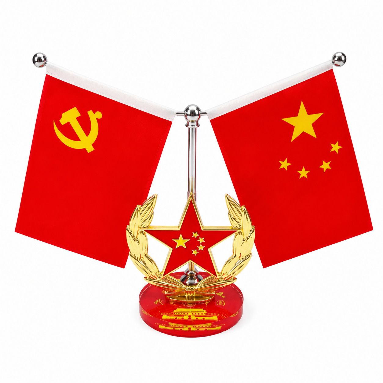 【Patriotic Red Flag】In-car red flag ornament, car decoration, small red flag, high-end exquisite office desk decoration ornament
