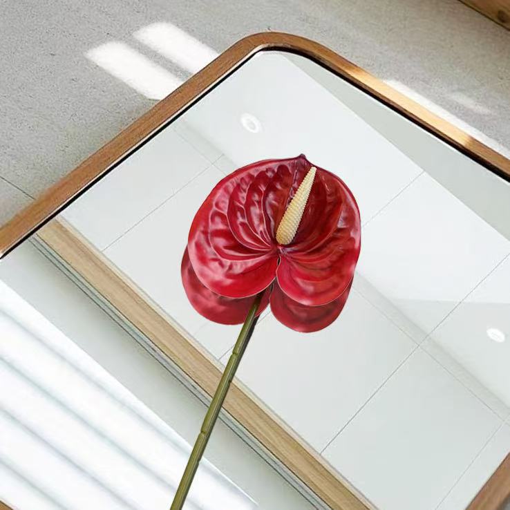 Impresión 3D flor de simulación de palma roja simple flor de grúa de fuego casera de bodas floreal decoración floral al por mayor