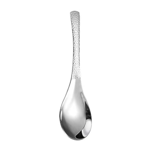 Stainless steel hammered pattern spoon retro-style hammered dot spoon household soup spoon rice spoon high-quality dessert spoon children's eating spoon