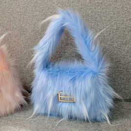 小众毛毛包包秋冬爆款手提包女2025新款潮高级质感毛绒腋下手拎包