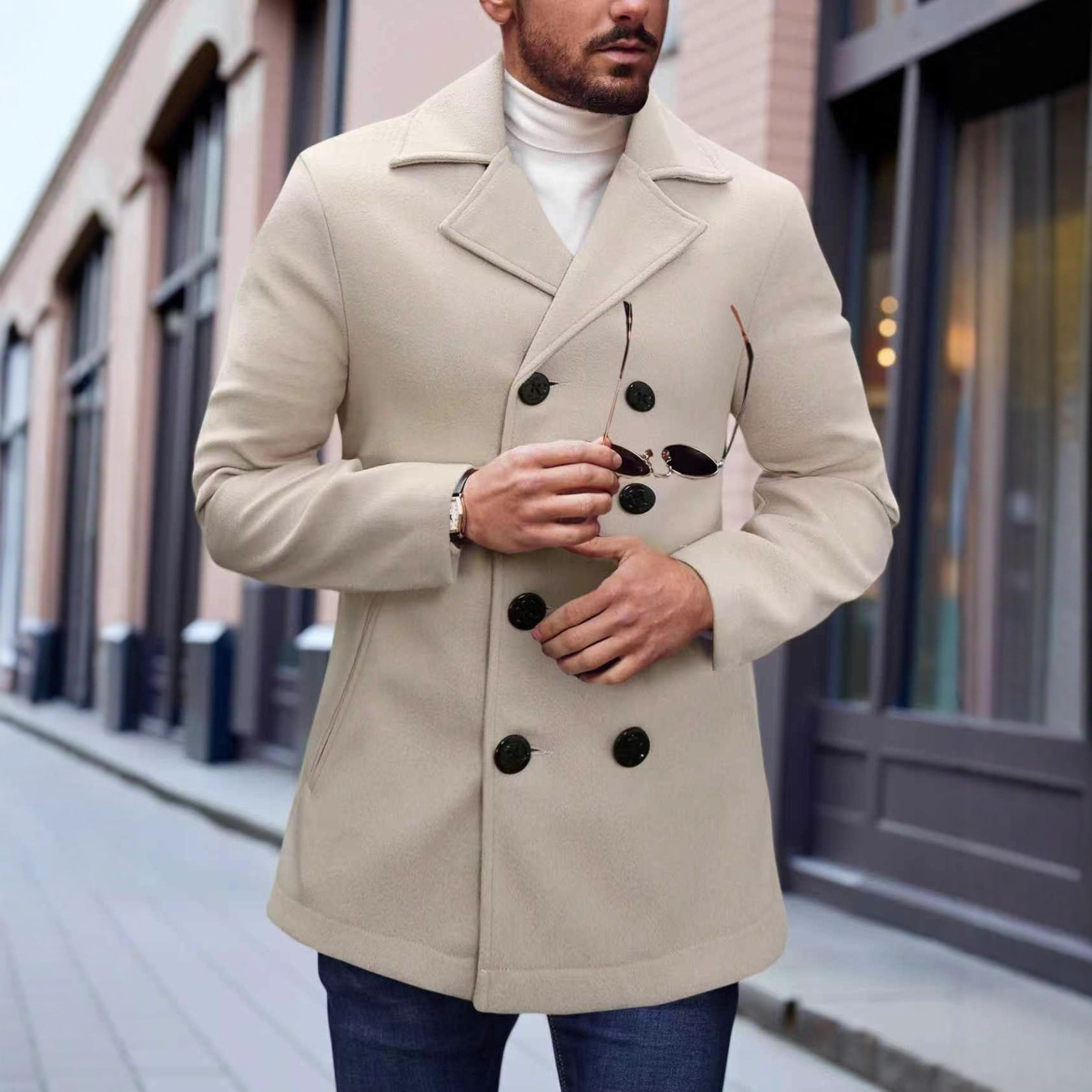 2025 Autumn/Winter Foreign Trade Cross-Border European And American Men's Woolen Coats Casual Business_voghion.com