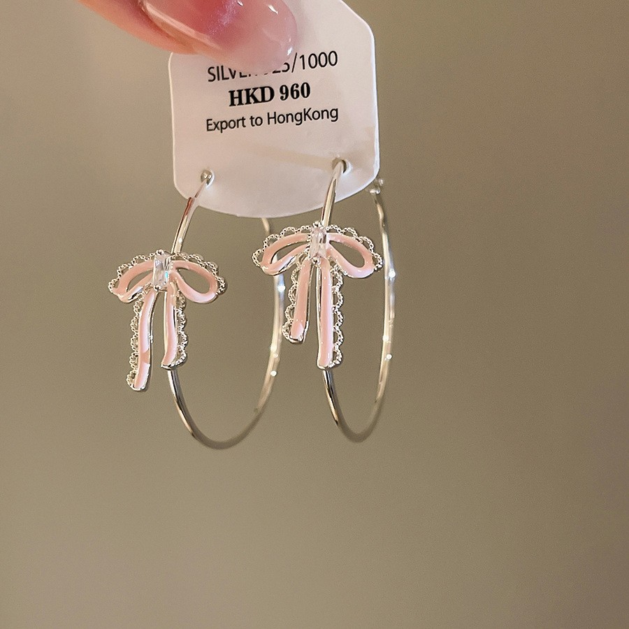 Aguja de plata Corea del Sur diamante Opal flor pendientes diseño fresco Rosa pendientes moda pendientes dulces al por mayor
