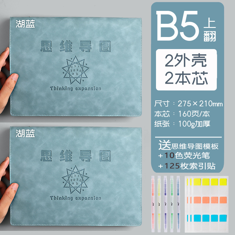 Mapa de la mente cuaderno a4B5 cuaderno de hojas sueltas desmontable estudiante simple examen de ingreso de posgrado Aprendizaje de cuero suave en stock al por mayor