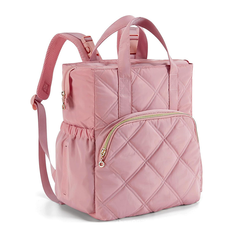 Amazon nueva bolsa de pañales de quilting mochila pequeña mochila de pañales de viaje ligero mini mochila con puerto de aislamiento térmico