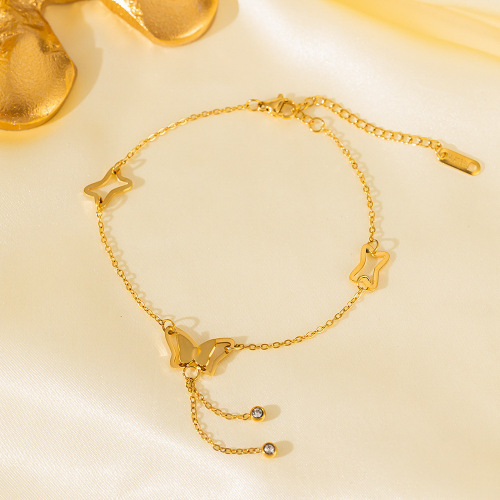 2025 Dongguan Titanium Steel Ankle Chain for Girls with a Sense of Elegance, 18k Gold, Non-Fading, Five Emperors Coin Women's Ankle Bracelet