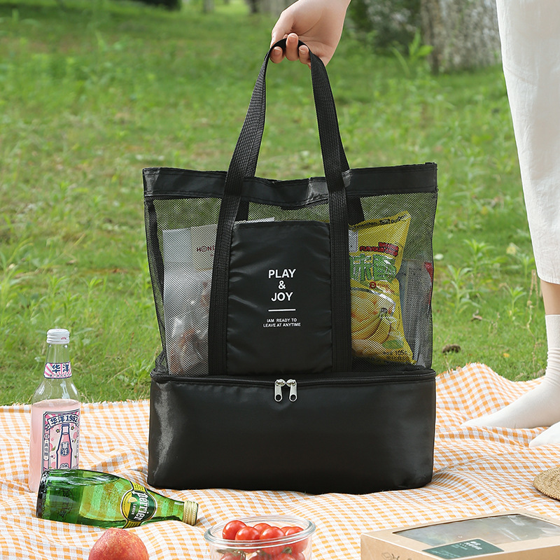 Bolsa de playa de malla de viaje al aire libre bolsa de baño bolsa de viaje portátil bolsa de lavado de gran capacidad bolsa de almacenamiento de cosméticos
