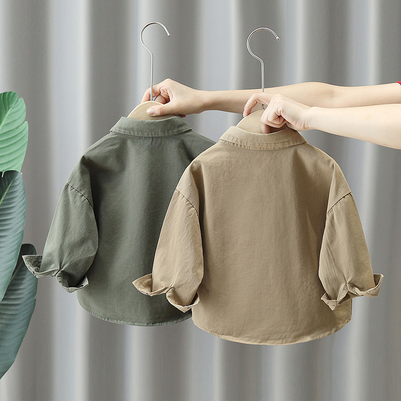 7824 chaqueta de camisa de otoño para niños 2025 nueva primavera y otoño ropa de marca de moda para niños pequeños y medianos camisa estampada para niños
