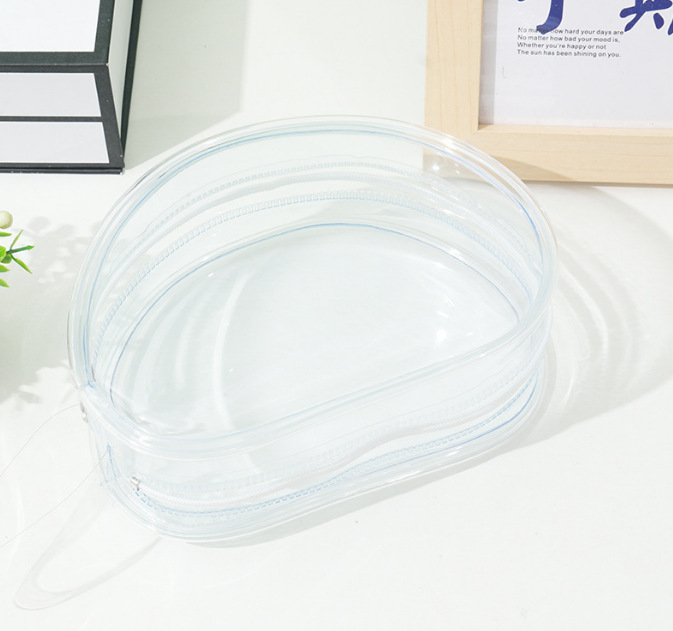 50-micron transparent PVC chest stickers with zipper, bra pouch, stealthy silicone zip bag, and plastic cosmetic organizer bag.