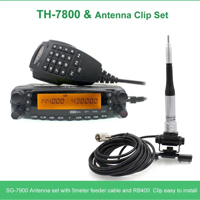 Chezai – TYT TH-7800 Car Vehicle-mounted interphone - standard-clip-edge-antenna