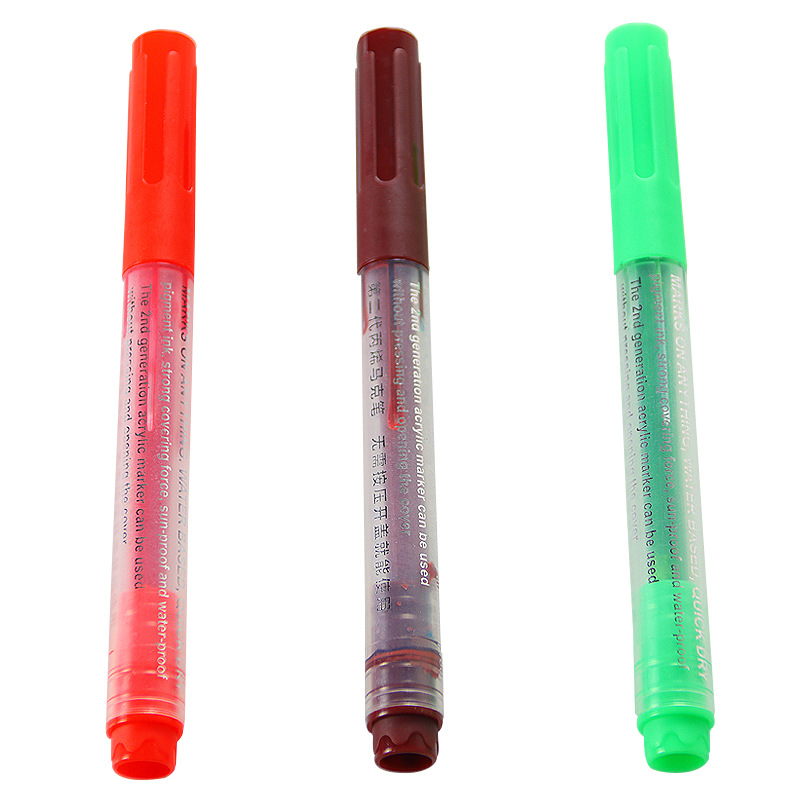 Acrílico marcador 8/12 color traje de pintura a base de agua pluma DIY graffiti de cerámica pluma de vidrio pintura cepillo