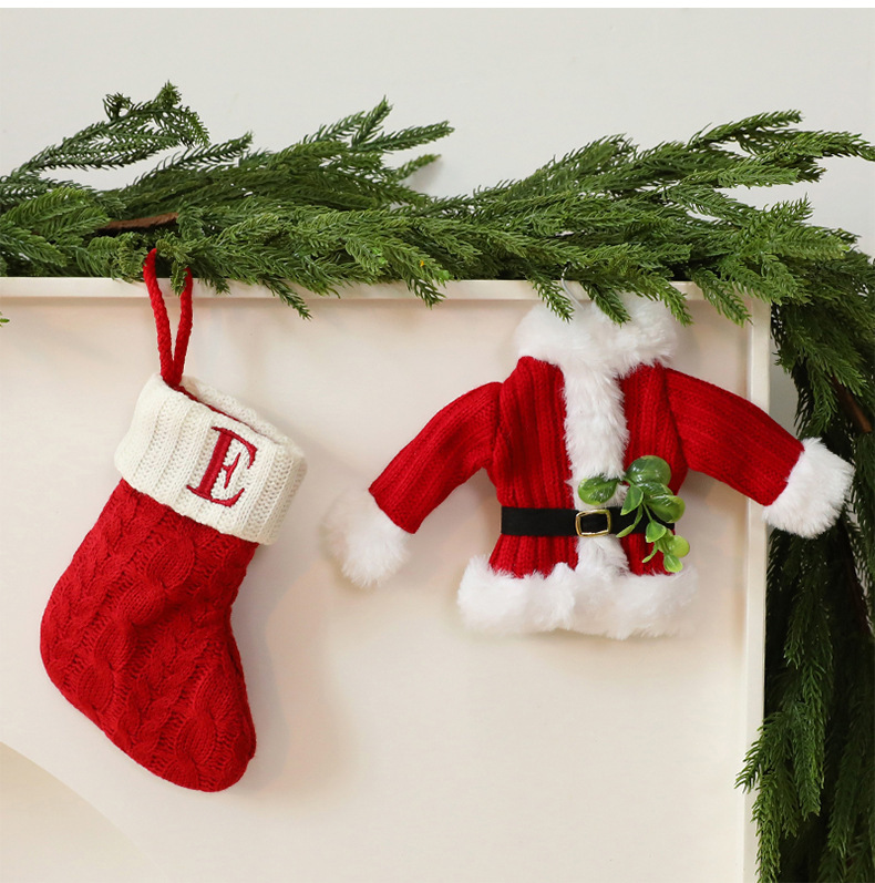 Handmade Knit Santa Claus Ornament – Striped Red & White Christmas Tree Decor, Festive Hanging Decoration For Holiday Home, Mantel & Gifts​_voghion.com