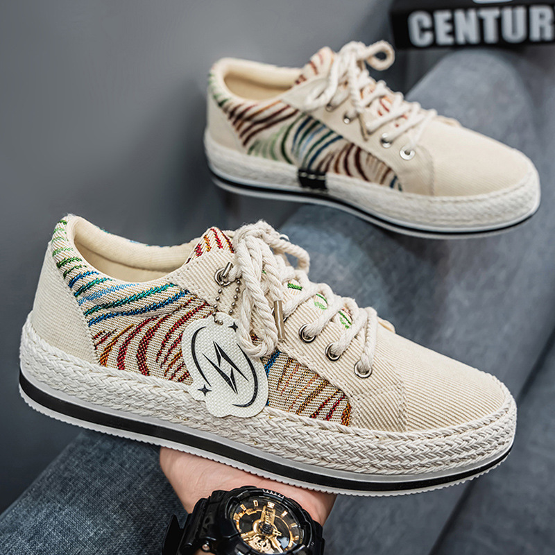 Fashionable straw comfortable summer low sneakers