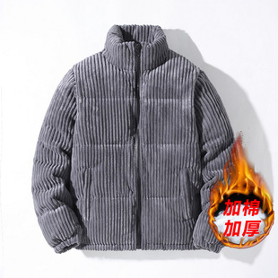 Winter corduroy thickened warm jacket men's cotton clothes cotton jacket young student lambswool jacket
