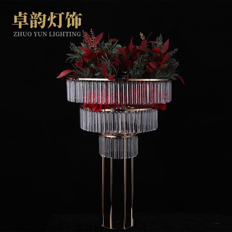 Decoración de boda, guía de carretera de cristal acrílico, soporte de flores de hierro para boda, letrero de escenario, decoración navideña para oficina, adornos de pie