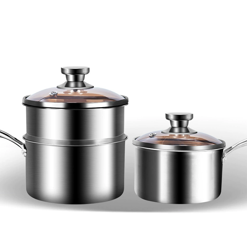 304 stainless steel milk pot for babies and babies special supplementary food pot multifunctional steaming and cooking small pot hot milk for household use