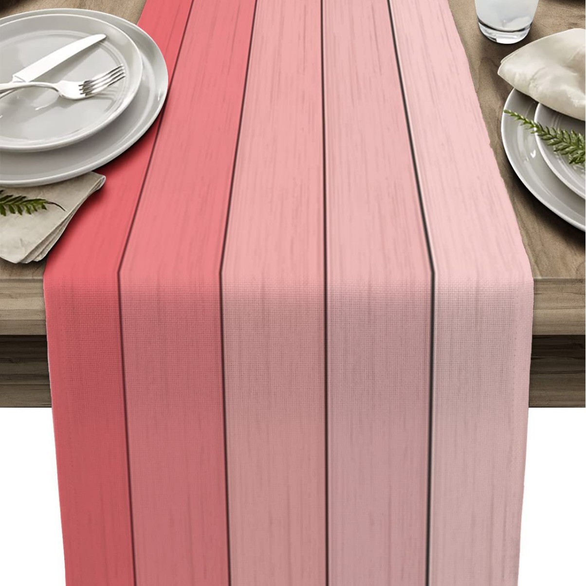 Lino a rayas corredor de mesa Amazon madera grano tela Toalla de mesa mantel decorativo aislamiento antideslizante estera de mesa estera de la tabla de impresión image 16